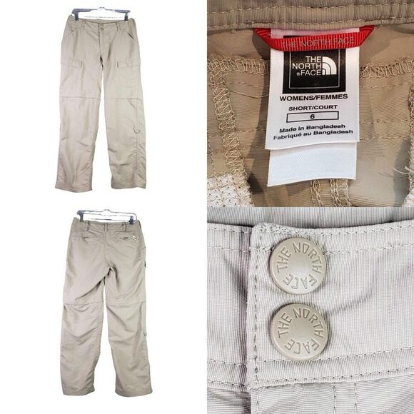 The North Face Pants Convertible Khaki Women’s Size 6 Hiking Nylon Stretch - Picture 1 of 12